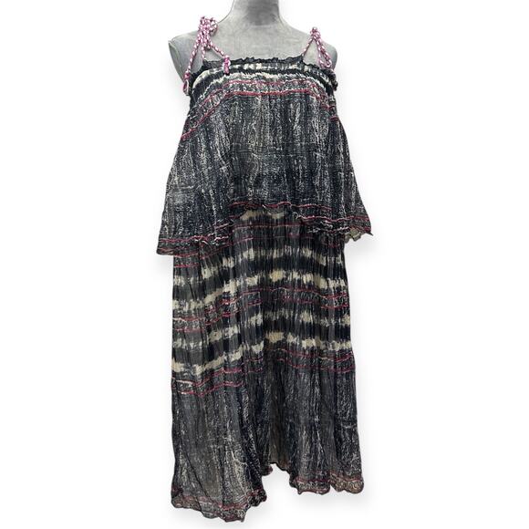 Mes Demoiselles Paris Miracle Dress Mid-Length Flowy Tiedye Cotton Dress Size 6 - Picture 1 of 7